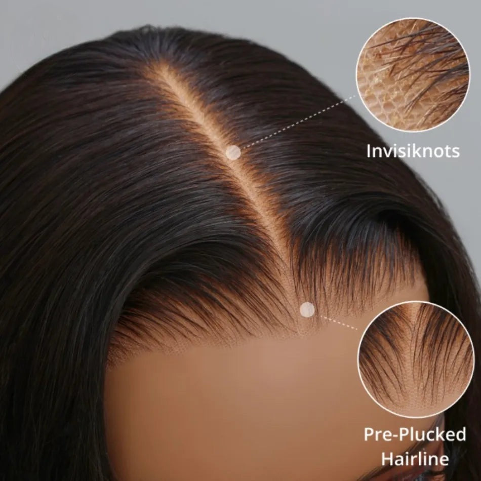 Beginner Pre-cut Pre-Plucked Glueless Yaki-Straight Human Hair Wig